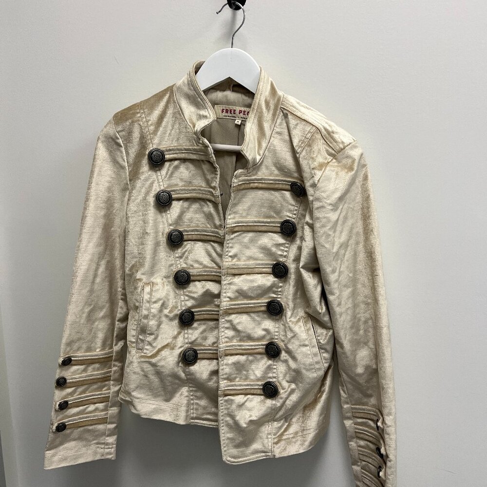 NWT Free People Velvet Military Jacket Medium